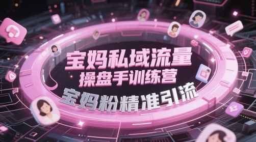 宝妈私域流量操盘手训练营，宝妈粉精准引流-天行资源库