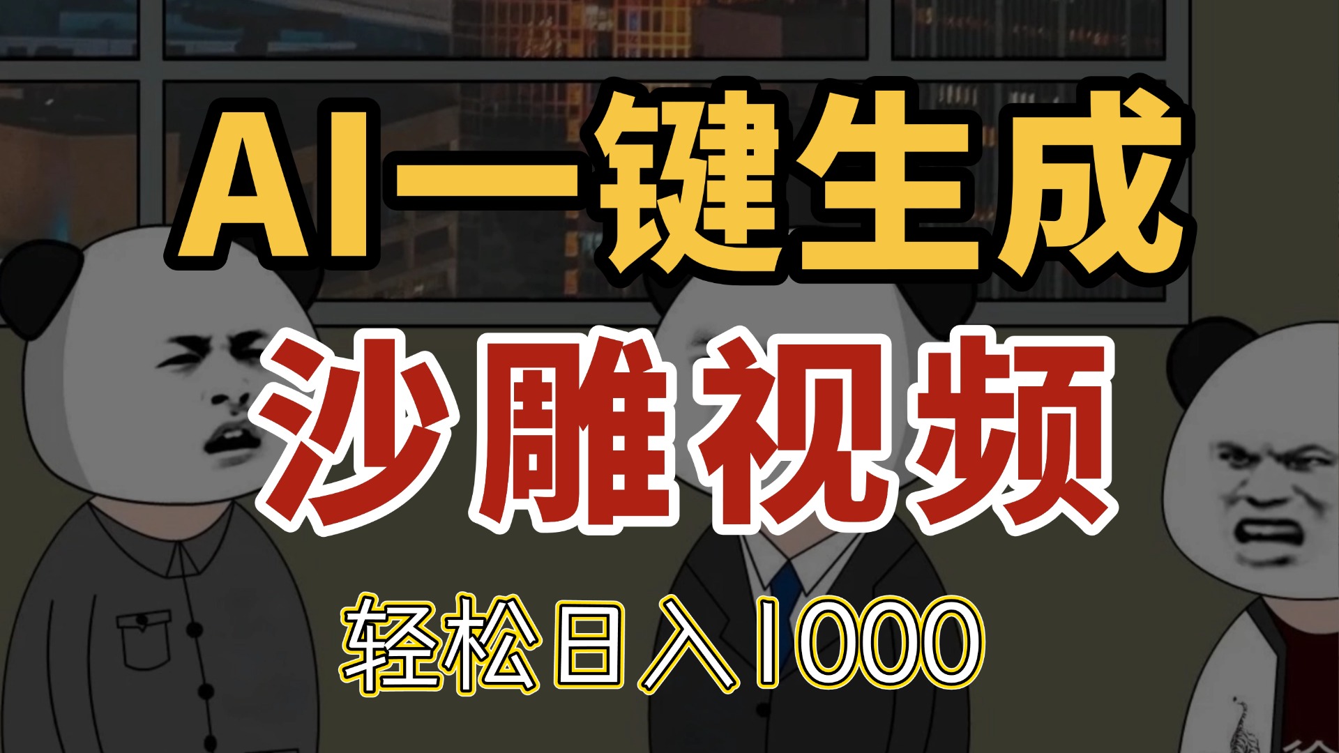AI一键生成沙雕视频，一条视频千万播放，轻松日入1000-天行资源库