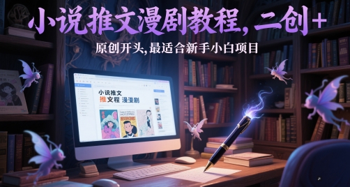 小说推文漫剧教程，二创+原创开头，最适合新手小白项目-天行资源库