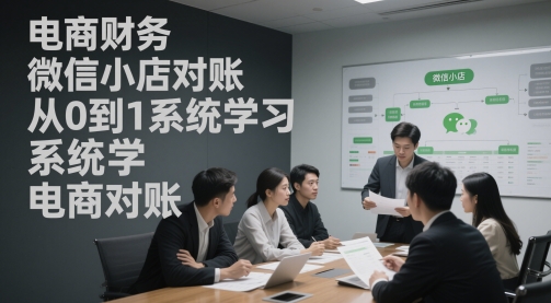 电商财务微信小店对账，从0到1系统学习电商对账-天行资源库