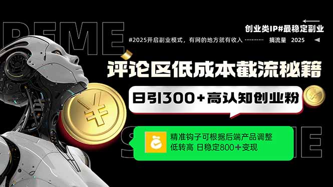 评论区低成本引流秘籍，精准钩子直击用户，单账号日增300+创业粉，日稳…-天行资源库