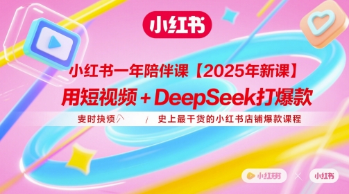 小红书一年陪伴课【2025年新课】，用短视频+deepSeek打爆款，史上最干货的小红书店铺爆款课程-天行资源库