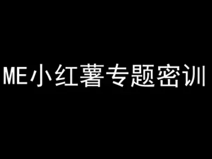 ME小红薯专题密训-小红书电商教程-天行资源库
