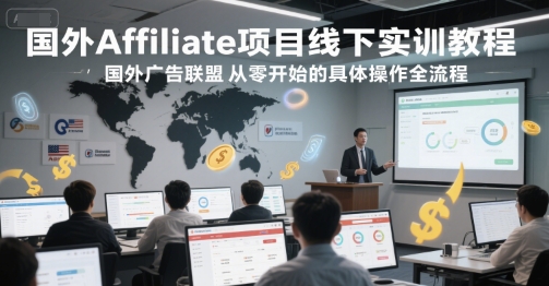 国外Affiliate项目线下实训教程，国外广告联盟从零开始的具体操作全流程-天行资源库