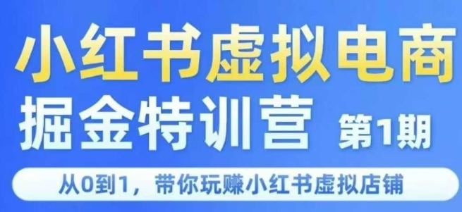 小红书虚拟电商掘金特训营第1期，从0到1，带你玩转小红书虚拟店铺-天行资源库