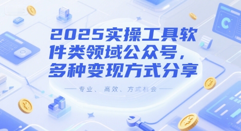 2025实操工具软件类领域公众号，多种变现方式分享-天行资源库
