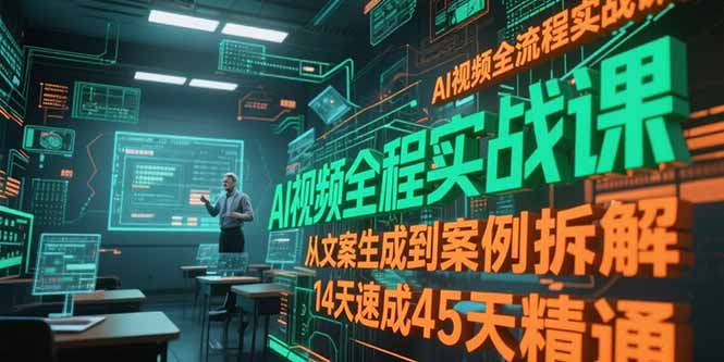 AI视频全流程实战课，从文案生成到案例拆解，14天速成45天精通-天行资源库