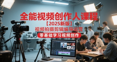 全能视频创作人课程【2025新版】视频拍摄剪辑编导运营，零基础学习视频创作-天行资源库