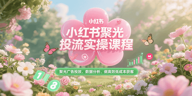 小红书聚光投流实操课程，聚光广告投放、数据分析、做高效低成本获客-天行资源库