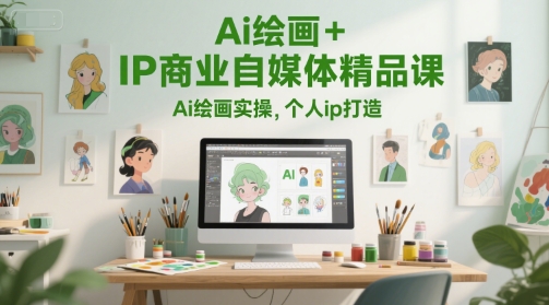 Ai绘画+IP商业自媒体精品课，Ai绘画实操，个人ip打造-天行资源库