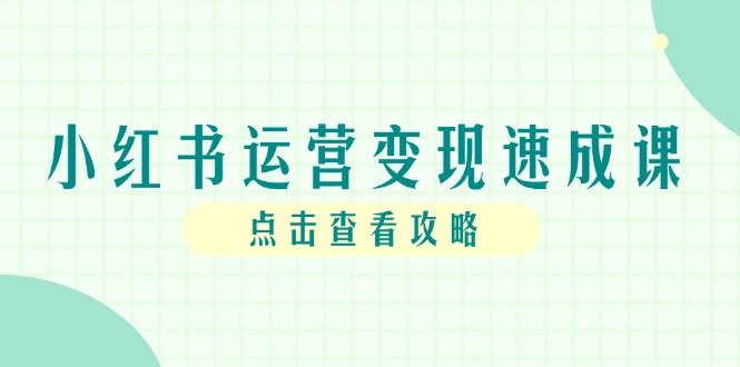小红书运营变现速成课，账号搭建到暴力起号，个人IP全流程指南-天行资源库