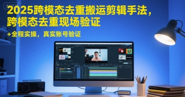 2025跨模态去重搬运剪辑手法，跨模态去重现场验证 +全程实操，真实账号验证-天行资源库