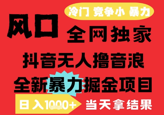 25年6月高爆抖音无人直播最新撸音浪掘金项目，解放双手小白可做，无脑日入1k+，门槛低【揭秘】-天行资源库