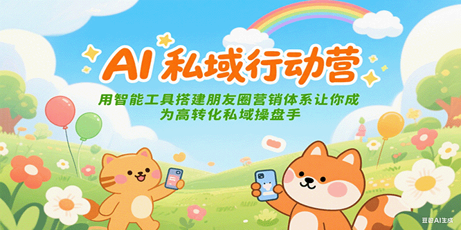 AI私域行动营：用智能工具搭建朋友圈营销体系让你成为高转化私域操盘手-天行资源库