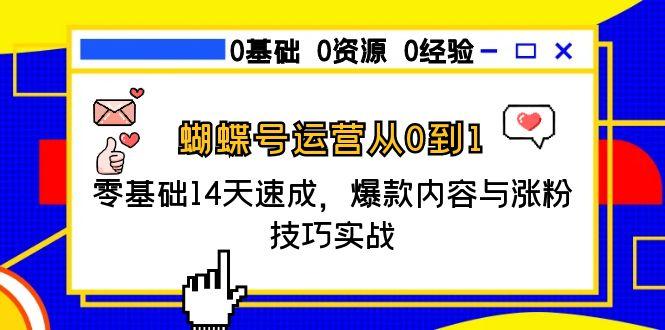 蝴蝶号运营从0到1，零基础14天速成，爆款内容与涨粉技巧实战-天行资源库