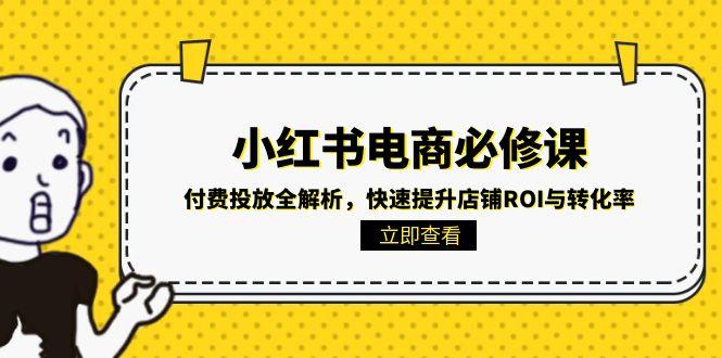 小红书电商必修课：付费投放全解析，快速提升店铺ROI与转化率-天行资源库