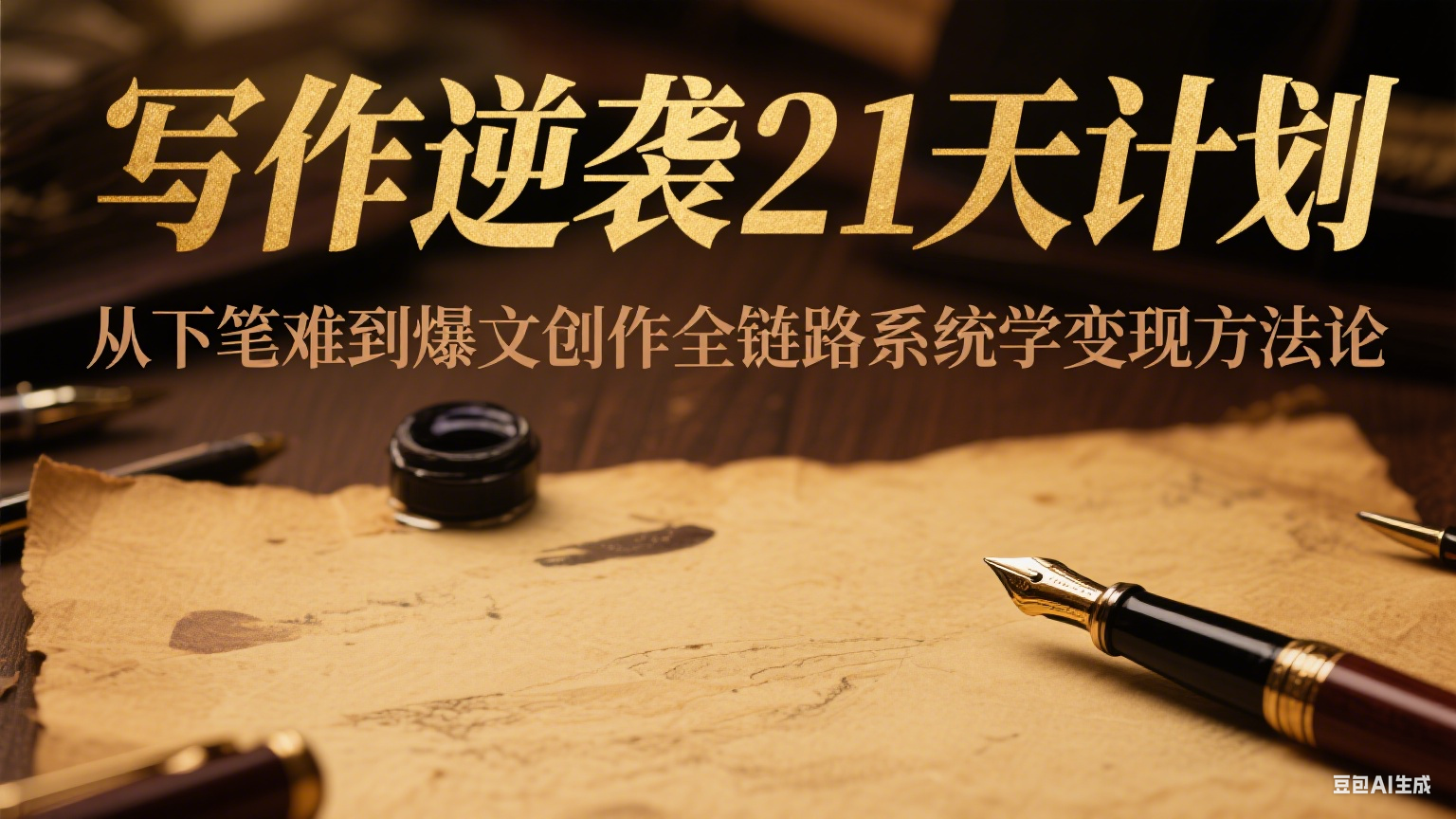 写作逆袭21天计划：从下笔难到爆文创作全链路系统学变现方法论-天行资源库