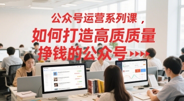 公众号运营系列课，如何打造高质量挣钱的公众号-天行资源库