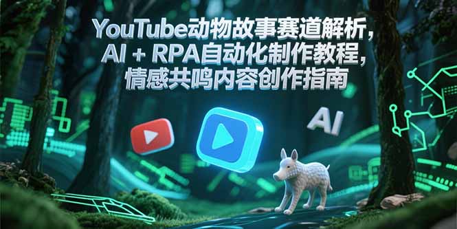 YouTube动物故事赛道解析，AI+RPA自动化制作教程，情感共鸣内容创作指南-天行资源库