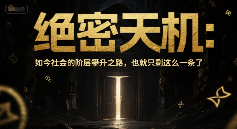 付费文章：绝密天机：如今社会的阶层攀升之路，也就只剩这么一条了-天行资源库