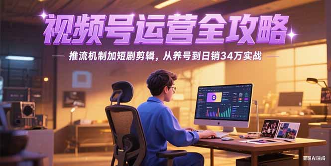2025视频号运营全攻略，推流机制加短剧剪辑，从养号到日销34万实战-天行资源库
