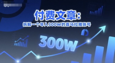 付费文章：拆解一个年入300W的喜马拉雅账号-天行资源库