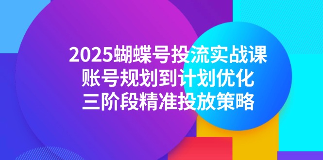 2025蝴蝶号投流实战课，账号规划到计划优化，三阶段精准投放策略-天行资源库