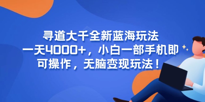 寻道大千全新蓝海玩法，一天4000+，小白一部手机即可操作，无脑变现玩法！-天行资源库