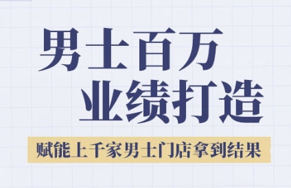 2025男士美业百万业绩打造，赋能上千家男士门店拿到结果-天行资源库
