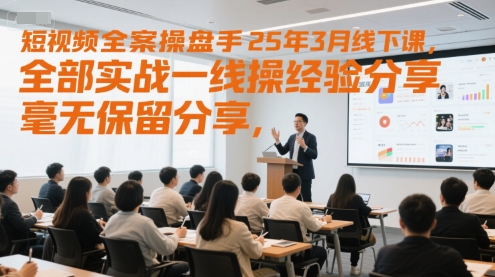 短视频全案操盘手25年3月线下课，全部实战一线操盘手经验分享，毫无保留分享，全是干货-天行资源库