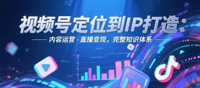 视频号定位到IP打造：账号搭建-内容运营-直播变现，完整知识体系-天行资源库
