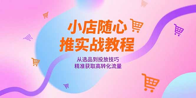 小店随心推实战教程，从选品到投放技巧，精准获取高转化流量-天行资源库