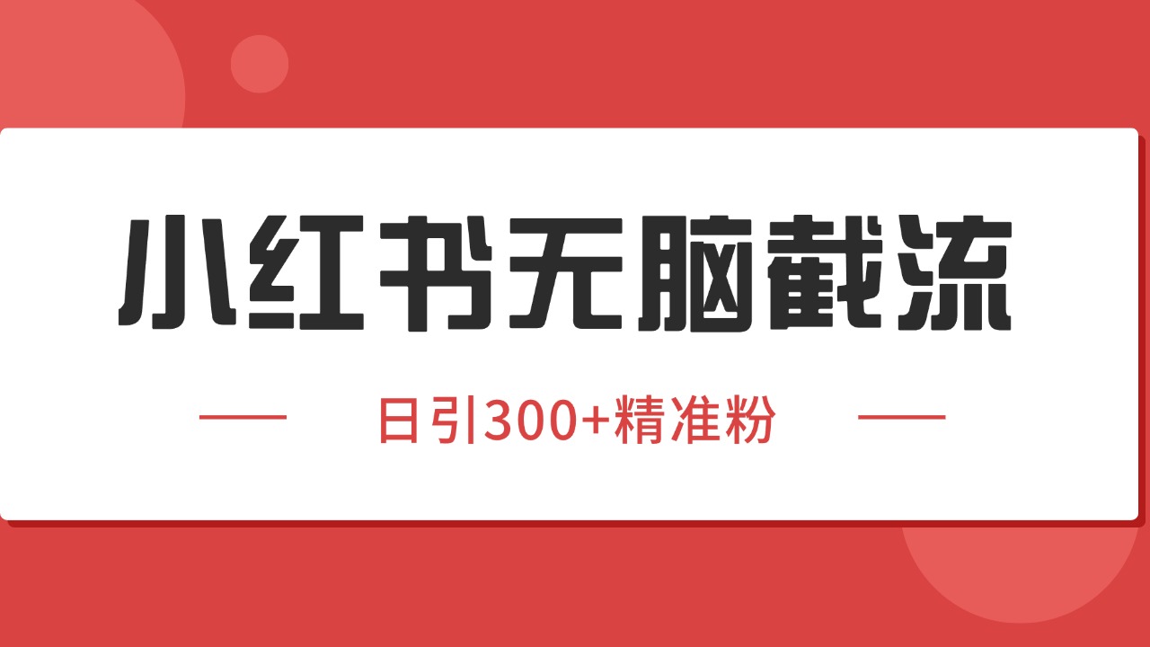 小红书截流同行客源，独家野路子获客玩法 日引200+暴力获客-天行资源库
