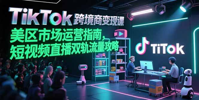 TikTok跨境电商变现课，美区市场运营指南，短视频直播双轨流量攻略-天行资源库