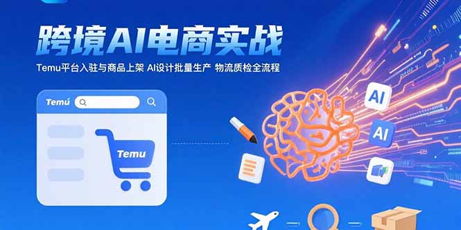 AI+跨境电商实战：Temu平台入驻与商品上架 AI设计批量生产 物流质检全流程-天行资源库