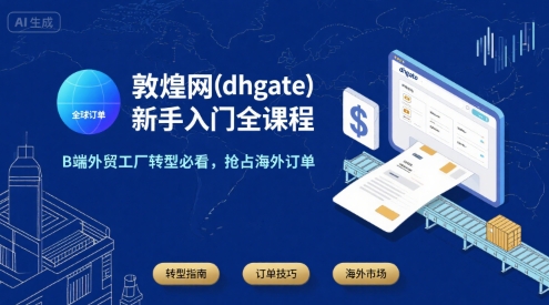 敦煌网(dhgate)新手入门全课程，B端外贸工厂转型必看，抢占海外订单-天行资源库