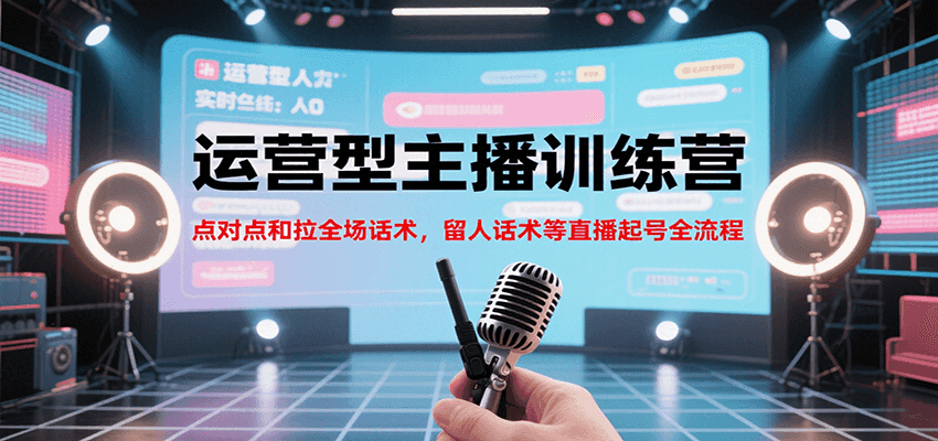 运营型主播训练营，点对点和拉全场话术，留人话术等直播起号全流程(更新7月)-天行资源库