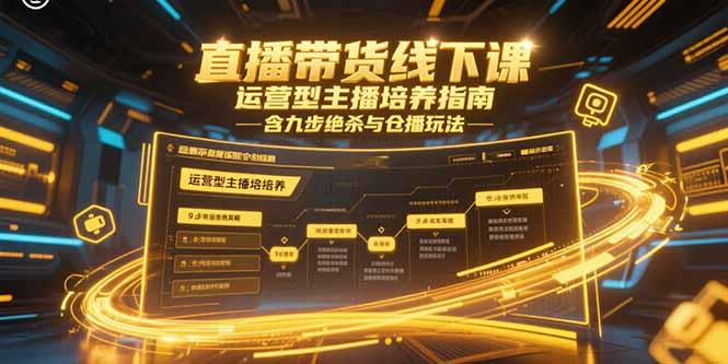 直播带货线下课，运营型主播培养指南，含九步绝杀与仓播玩法-天行资源库