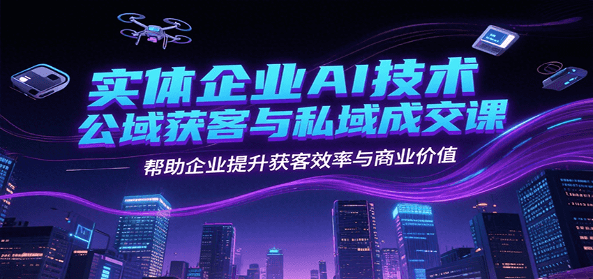 实体企业AI技术公域获客与私域成交课，帮助企业提升获客效率与商业价值-天行资源库