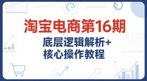 淘宝电商第16期，底层逻辑解析+核心操作教程，运营、推广提升能力的必学课程+配套资料-天行资源库