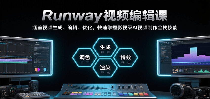 Runway视频编辑课，涵盖视频生成、编辑、优化，快速掌握影视级AI视频制作全栈技能-天行资源库