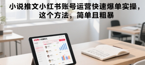 小说推文小红书账号运营快速爆单实操，这个方法，简单且粗暴-天行资源库