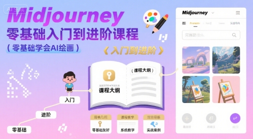 midjourney零基础入门到进阶课程，零基础学会AI绘画-天行资源库