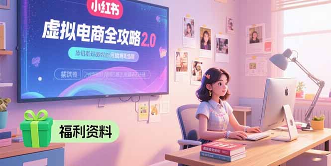 虚拟电商全攻略2.0，开店选品实操流程，账号定位、货源发布、笔记发布技巧-天行资源库