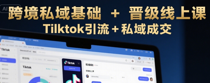 跨境私域基础+晋级线上课，Tilktok引流+私域成交-天行资源库