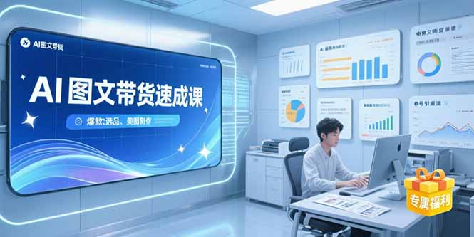 AI图文带货速成课，养号引流秘籍，爆款选品策略，美图制作全流程-天行资源库