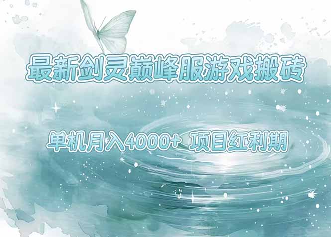 最新剑灵巅峰服游戏搬砖，项目红利期，单机稳定4000+操作简单好上手-天行资源库