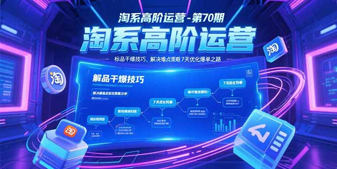 淘系高阶运营-第70期，标品干爆技巧，解决难点策略，大佬操盘方法-天行资源库