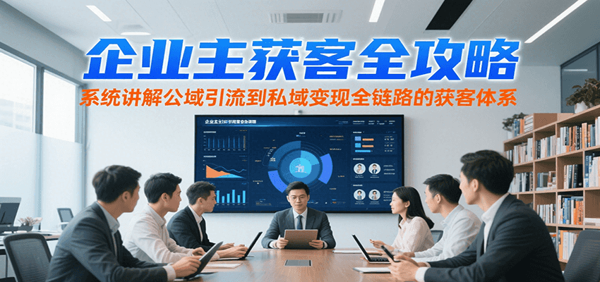 企业主获客全攻略，系统讲解公域引流到私域变现全链路的获客体系-天行资源库