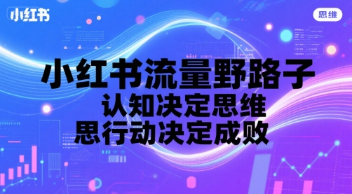 小红书流量野路子，认知决定思维，思维决定行动，行动决定成败-天行资源库